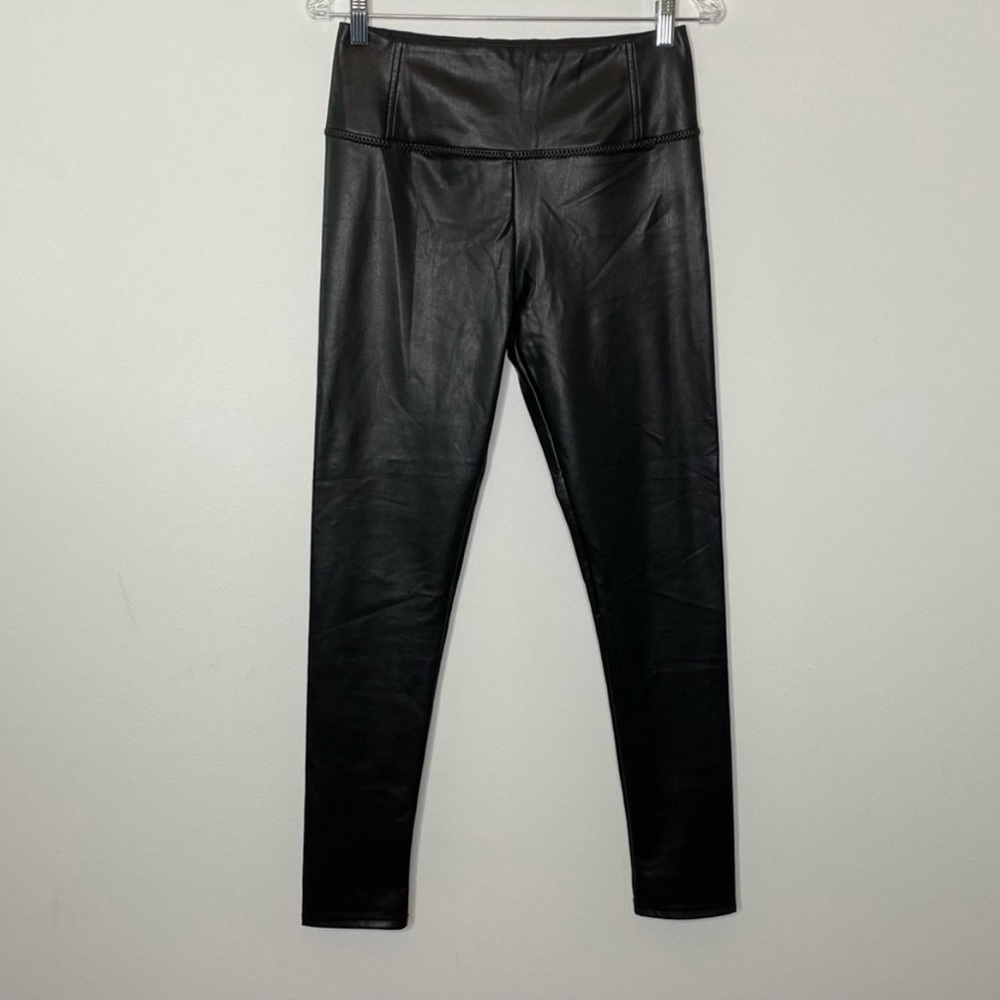 7 For All Mankind Black Faux Leather Leggings